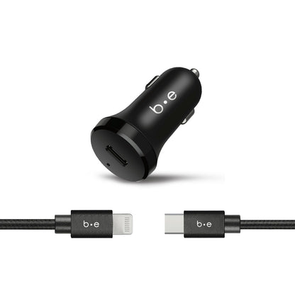 Blu Element Dual 3.4A Car Charger with Lightning Cable Black